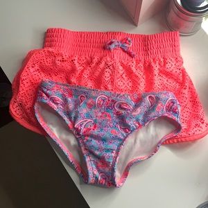S (6/6x) kids swim bottoms and matching bottom cover up!